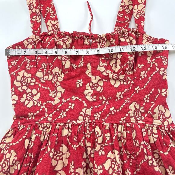 Free People Laters Baby Floral Midi Dress in Red Size XS - Picture 13 of 16